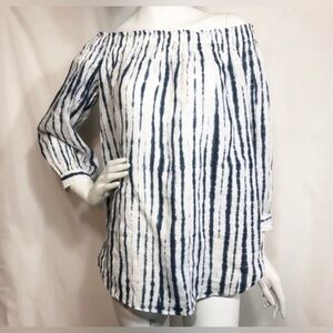 NWT Ralph Lauren Polo off shoulder linen tie-dye blouse Size Small Petite